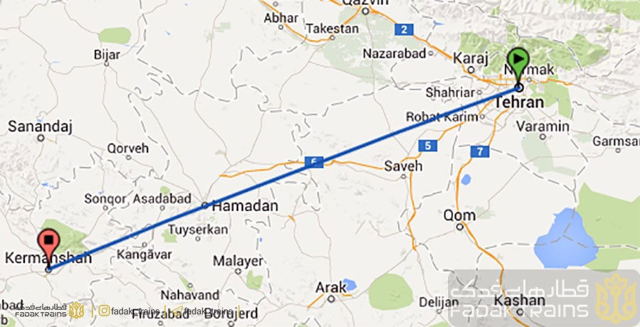 مسیرهای تهران به کرمانشاه