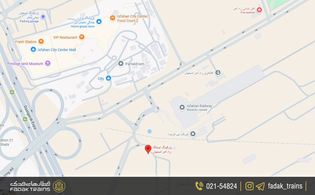 نقشه ایستگاه راه آهن اصفهان