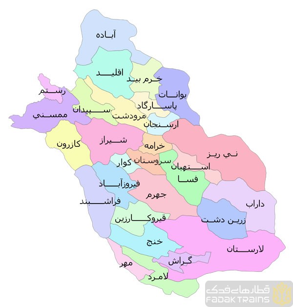 نقشه استان فارس - شهر فسا