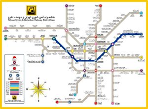 نقشه خط 2 مترو تهران