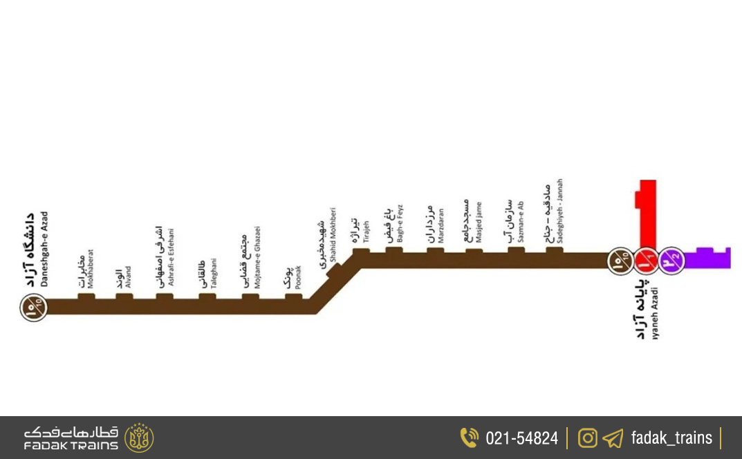 خط ۱۰: پایانه آزادی – دانشگاه علوم و تحقیقات